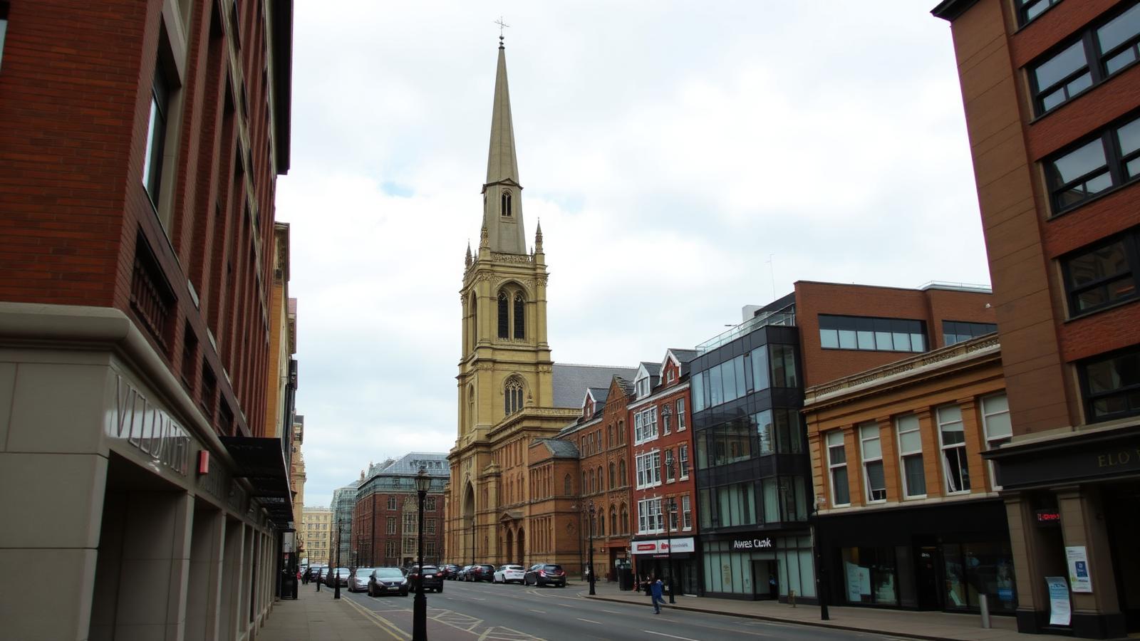 Residential streets and skyline of Wolverhampton, West Midlands