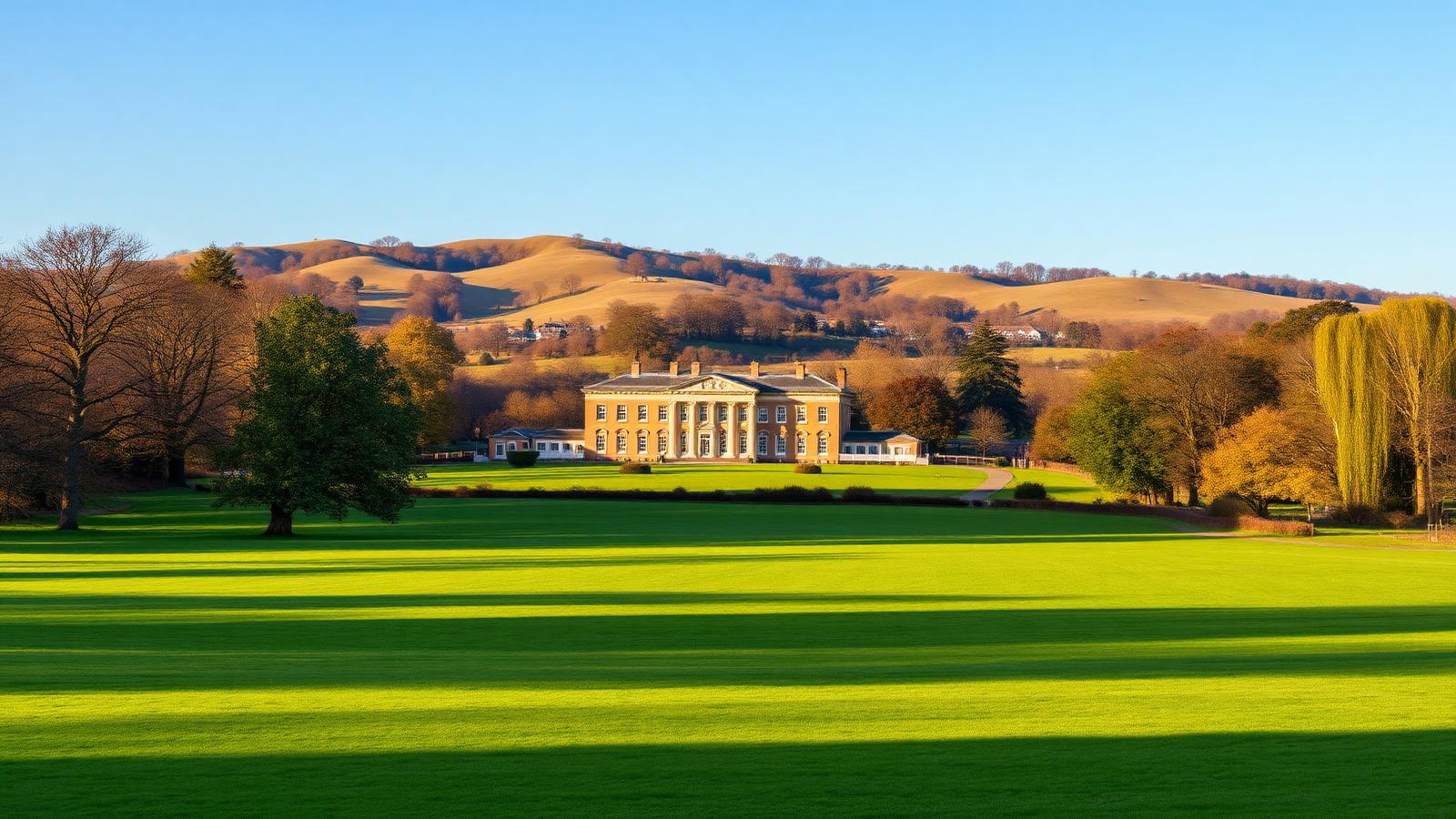 Residential streets and skyline of Hagley, Worcestershire